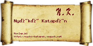 Nyókó Katapán névjegykártya